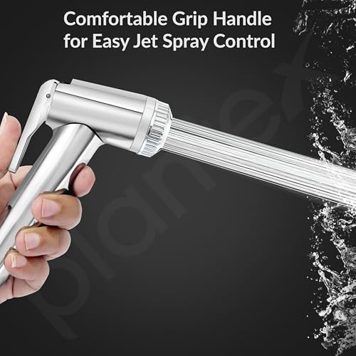 Image of Plantex Jet Spray for Toilet /ABS Health Faucet with 1 Meter Shower Hose Pipe and Wall Hook /Health Faucet Set for Bathroom /Hand Gun for Toilet - (Jecquar, Chrome)