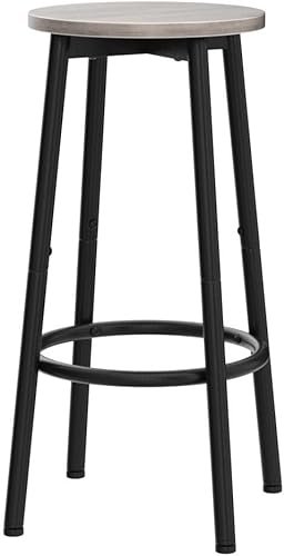 Miniatura 5 de HOOBRO Bar Stools, Set of 2 Bar Chairs, Kitchen Round Height Stools with Footrest, Breakfast Barstools, Sturdy Steel Frame, for Dining Room,