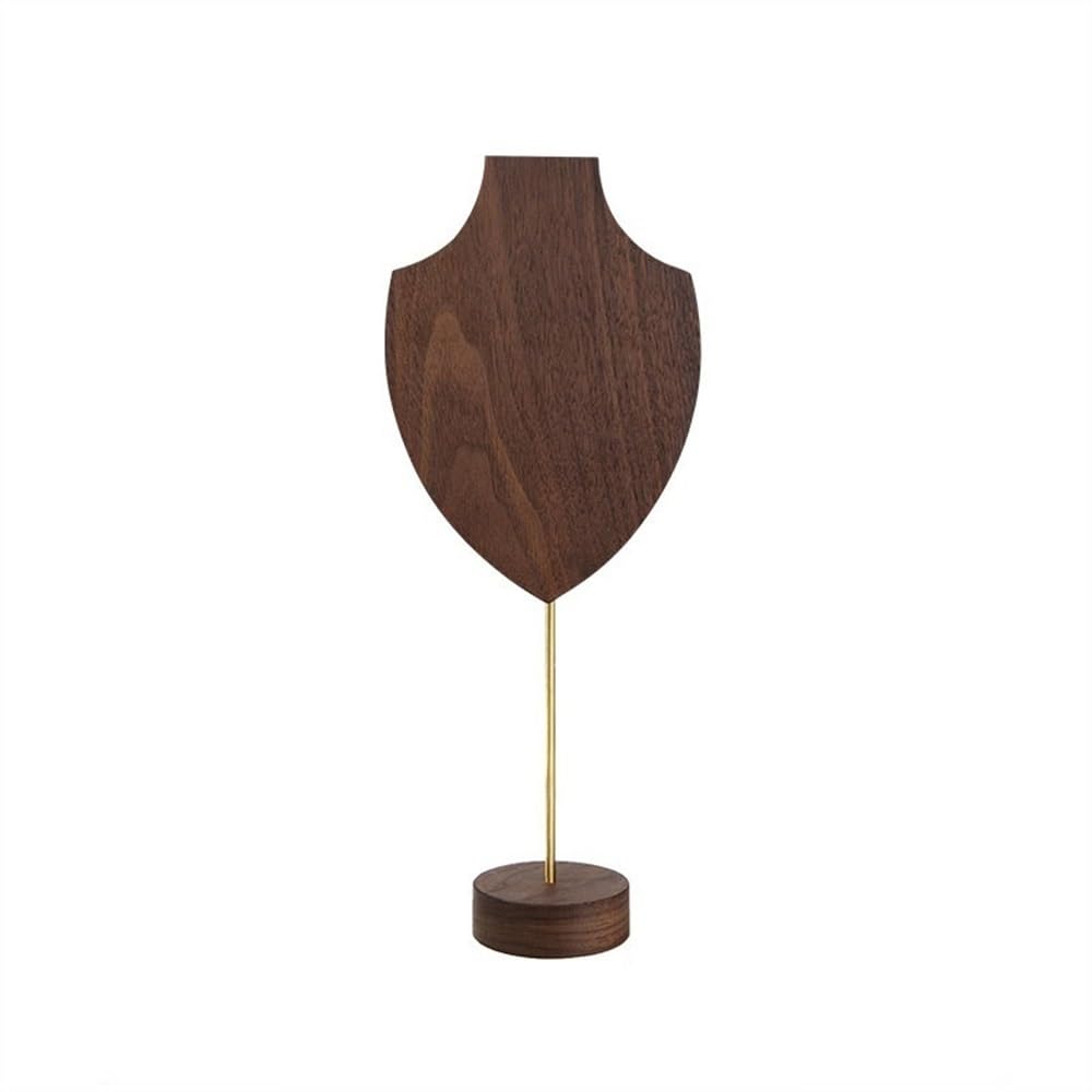 QINGGANG-0224 jewelry organizer Walnut Necklace Stand Model Half Shape Jewelry Stand Vertical Necklace Display Props Counter Ornaments for dressing table(Large)