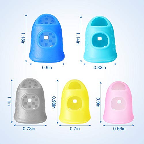 image for Zonon 20 Pieces Rubber Thimble Hand Sewing Silicone Finger Tips Protec