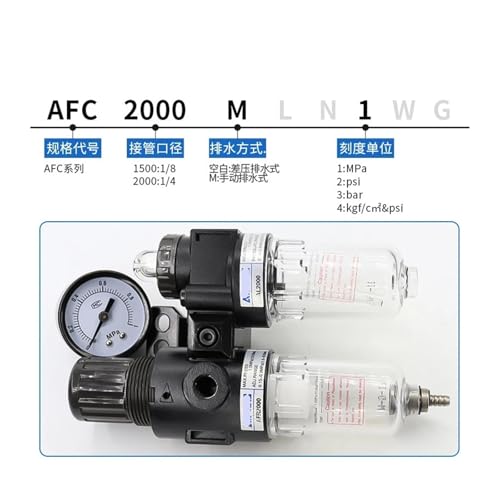 Séparateur huile-eau AFC2000 filtre à air comprimé double régulateur - 2