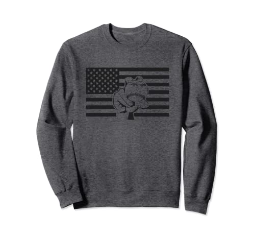American Flag Pitcher Baseball Apparel - Béisbol Sudadera