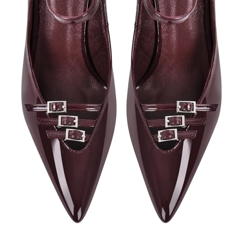 richealnini Mary Jane Shoes for Women Sexy Pointed Toe Stiletto High Heels Pumps Wedding Dress4