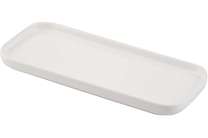 VanEnjoy Ceramic Tray: Sleek White Vanity Tray for Bathrooms & Kitchens