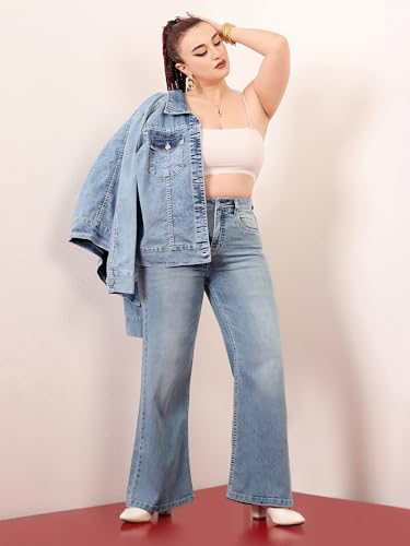 Image of Miss Chase A+ Women's Bootcut High Rise Stretchable Denim Jeans