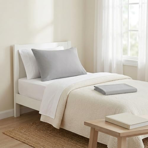 Image of 2-Pack Toddler Travel Pillowcases -100% Soft Microfiber, Breathable and Hypoallergenic - 14 inch by 20 inch Kids Pillowcases fits Pillows 14x19, 13x18 or 12x16, Solid Grey