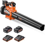 40V 570CFM Leaf Blower, Brushless Leaf Blower Cordless with 2×4.0Ah Battery and Fast Charger, Turbo