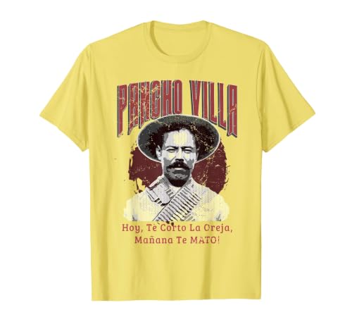 Mexican Revolution General Pancho Villa T-Shirt T-Shirt, Men, Lemon Yellow, Medium