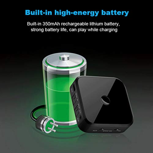 HEALLILY Receptor Aux Sem Fio 2 Em 1 Receptor Transmissor de áudio Sem Fio Adaptador de áudio Sem Fi