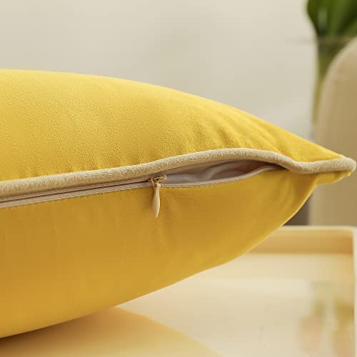 Nobildonna Decorative Throw Pillow Covers Cushion Cases, Set Of 4 Soft Velvet Square Pillowcase Set For Couch Sofa Home Decor, Pillow Inserts Not Included #TOP3