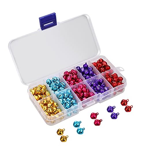 300 Piezas Cascabeles de Colores Campanas Pequeñas Cascabeles de Metal Manualidades Pequeñas para Navidad Boda Decoración, Joyas, Cumpleaños Regalo, DIY Creativos, 8mm 5 Colores