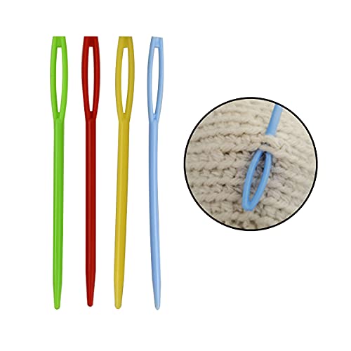 48Pcs 2.7 "Large Eye Plastic Sewing Needles Yarn Needles Safety Lacing Needles Children Safety Learning Needles Applicable To Children Craft Needles Project，4 Colors #TOP2