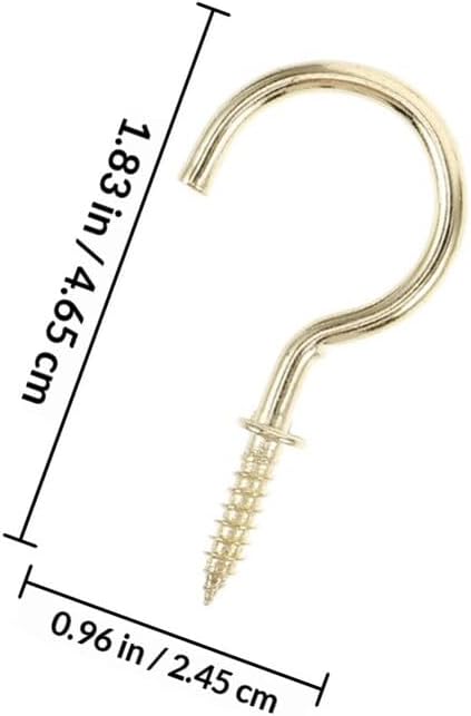 Mobestech 225pcs Screw-in Cup Hooks Small Metal Threaded Hooks for Concrete Walls 90-Degree Right Angle for Kitchen String Lights and Home Organization