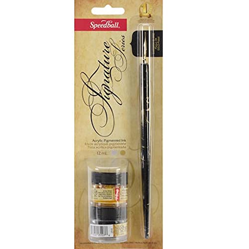 Kit para Caligrafia e Lettering Speedball Assinatura Signature Series Pena e Tinta 12ml – 94158