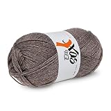 ElbSox 4 Uni - Sockenwolle 4-Fach - Schurwolle Mischung - Lauflänge ca.210m auf 50g - Nadelstärke 2-3 - Sockenwolle zum Stricken oder Häkeln geeignet - Farbe 006 - Braun