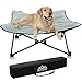 Portable Elevated Dog Bed | Folding Pet Cot for Indoor, Outdoor, Traveling, Camping | Fold Up Steel Frame with Padded Cushion Canopy | Raised Travel Lounger for Large, Small, Dogs, Cats, up to 100 lb.