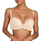Lingerie senza spalline da donna con reggiseno di grandi dimensioni, Beige, 40D-90D/W