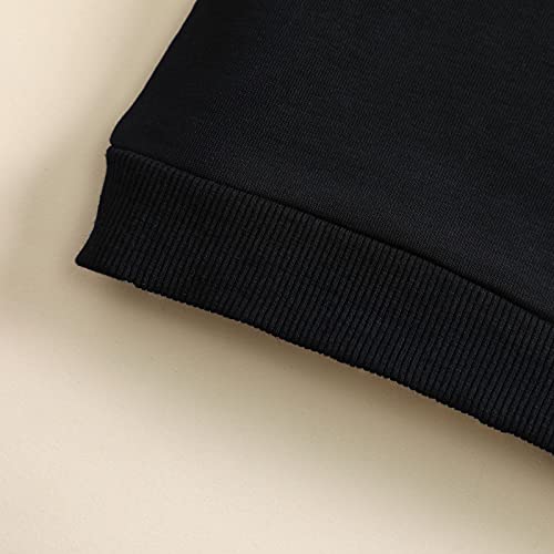 One Opening Toddler Baby Girl Fall Clothes Set Long Sleeve Baby Pullover Sweatshirts Hoodie Shirts+Leopard Pants Outfitskids Clothes (Black, 18-24 Months) #TOP5