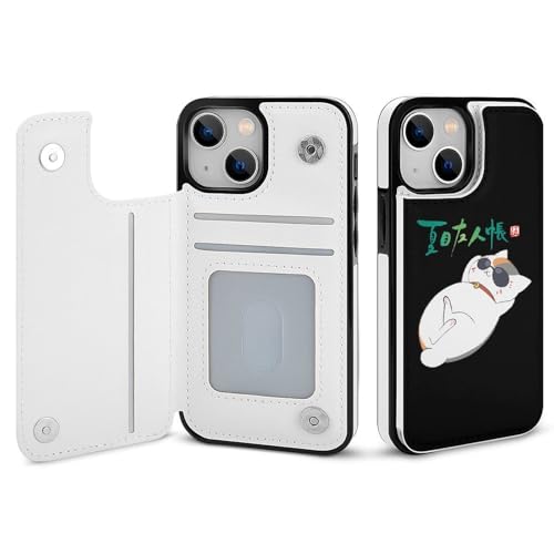 iPhone15 Pro Max用ケース 手帳型 夏目友人帳 ニャンコ先生 猫 アニメ 【全機種対応】 アイフォン15 Pro Max用ケース スマホケース 財布型 PUレザー おしゃれ 背面カード収納 スタンド機能 携帯カバー 耐衝撃