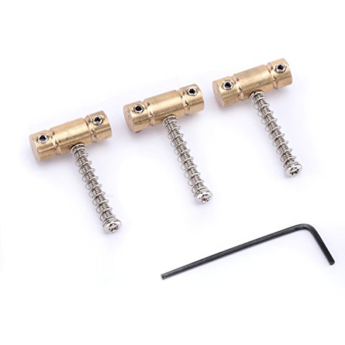 Musiclily Pro 54mm Vintage Compensated Telecaster Bridge Brass Saddles Set for Fender Tele