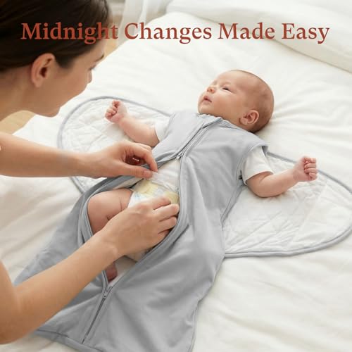 Image of 1.0 TOG Swaddle Sleep Sack, Adjustable Wearable Blanket for Babies 6-15 Months, Perfect for New Moms, Medium