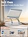 tounee Tablet Holder Stand, Dual Rod Adjustable Aluminum Desktop Stand, Compatible with 4.7-16.5" iPads, Surface Tablets, Portable Monitors, Kindle & More (Silver)