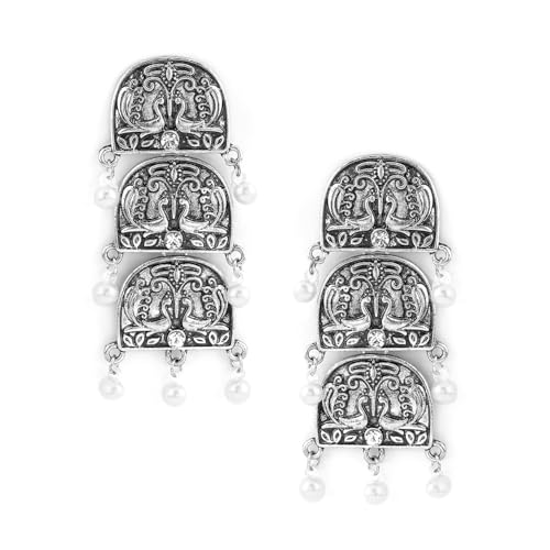 Image of Rubans Oxidised Dangle Earrings Boho Stylish Trendy Jewellery Gift for Women & Girls
