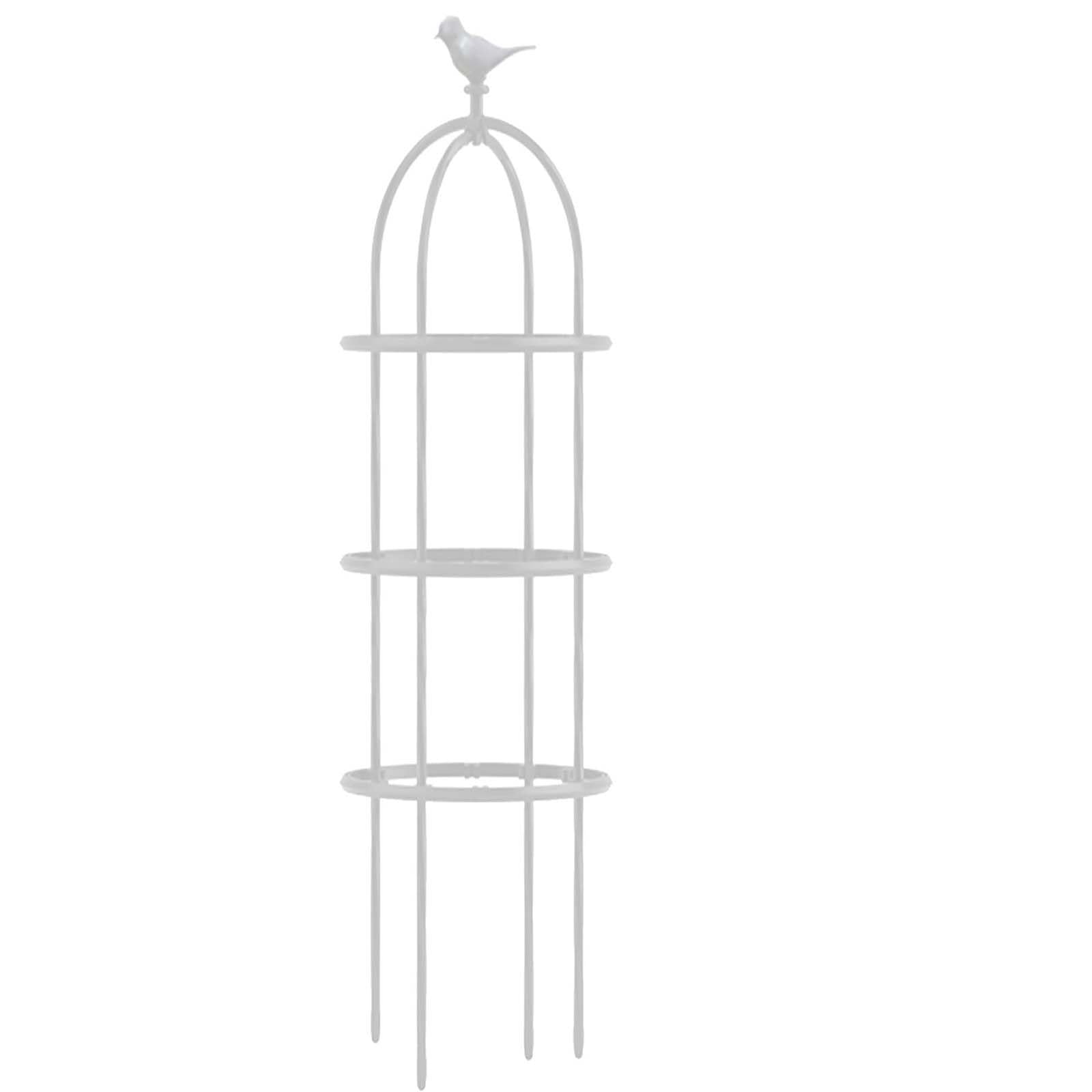 Obeliscos de jardín de metal alto, soportes ajustables para plantas trepadoras en pack de 3