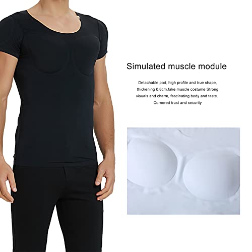 Adult Fake Chest Shaper Shirt Padded Muscle Shoulders Suit Men Invisible Enhancer Simulation Undershirt3