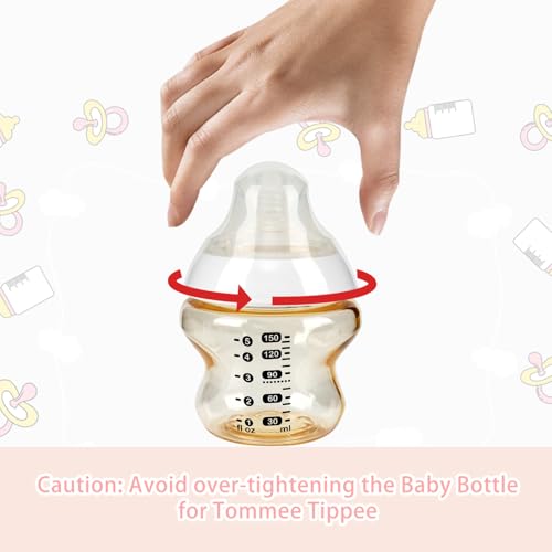 4pcs Replacement Nipple Rings Collars for Tommee Tippee, BPA Free Leakproof Screw Rings Baby Bottle Replacement Parts - Thumbnail 5