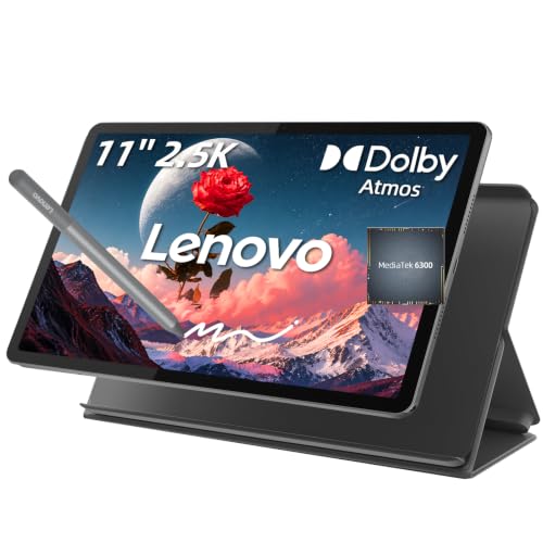 Image of Lenovo 11″ Tablet, 2.5K Touchscreen IPS Display, MediaTek Dimensity 6300 | 90Hz, 8GB RAM, 384GB Storage(UFS+128GB SD), All-Day Battery, Quad Dolby Atmos-tuned Speakers, Tab Pen & Folio Case, Luna Grey