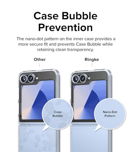 Image of Ringke Fusion Compatible with Samsung Galaxy Z Flip 6 and Z Flip 7 FE Case Back Cover Transparent Non-Slip Hard PC Shockproof TPU Bumper Protective Phone Case - Clear