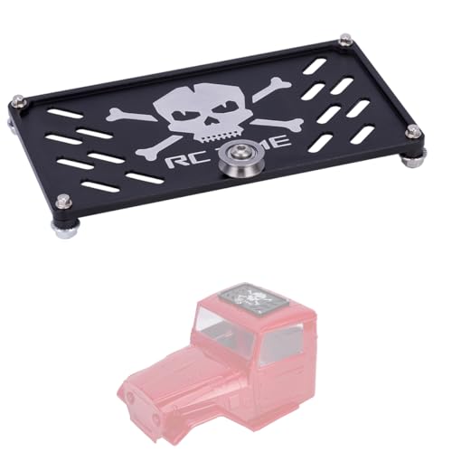 RC Car Roof Rack Luggage,Aluminum Roof Rack with Pulley Bearing for 1/8 1/10 Scale RC Car SCX10 TRX4 Capra Car Shell Decoration FJ40 Housing Accessories (A Black)