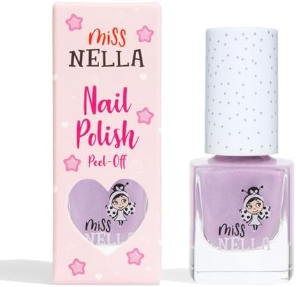 MISS NELLABUTTERFLY WINGS – Safe Special Lilac Nail Polish for Kids, Non-Toxic & Odor Free Formula for Children and Toddlers, Natural Water Based for Easy Peel Off (Butterfly Wings)