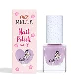 Miss Nella BUTTERFLY WINGS – bezpieczny liliowy lakier do paznokci dla dzieci, nietoksyczny i bezzapachowy dla dzieci, naturalny, na bazie wody, łatwy do usunięcia
