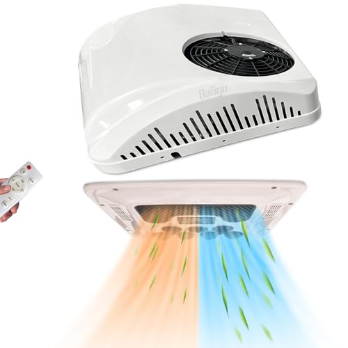 Top 10 Best Rv Air Conditioner Heater Combo Options 8 RV Roof Top 12V Air Conditioner with Heat Universal AC Unit RV Air Conditioner Heater Combo, 8500BTU Quiet 12 Volt Camper A/C Unit, 2 In 1 Heating Cooling for Van, Box Truck, Trailer, Caravan, Tractor
