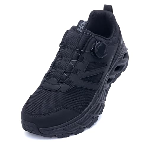 AHUSIR Wide Running Shoes for Men Arch Support Plantar Fasciitis Tennis Sneakers Non Slip Casual Athletic Walking Shoes Size 9.5 SolidBlack
