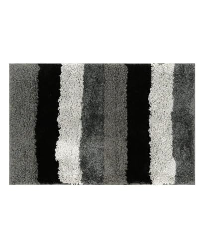 Image of GAVI Home Decor Bath Mat for Bathroom, Anti-Slip Bath mat & Door Mat for Bathroom, Bedroom, Kitchen (60 x 40 CM) (Black & Grey)