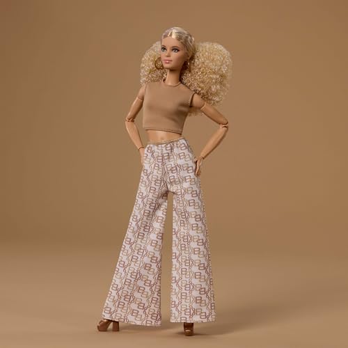 Image of Barbie Basics Model Collector Fashion Doll 07 with Blonde Hair & White Print Pants, Universal-fit Fashions & Posable Body