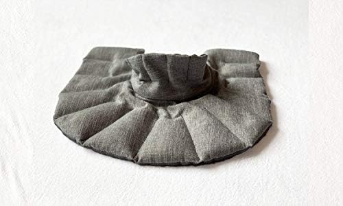 Herbal Concepts Unscented Horse Shoe Shaped Microwaveable Wrap Made of Organic Flaxseed for Neck & Shoulder | Neck & Shoulder Wrap Relieves Stress & Spasm | Available in Silver Stone