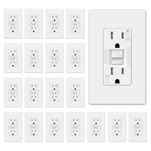 ELEGRP GFCI Outdoor Outlet 15A Self-Test, 20 Pack
