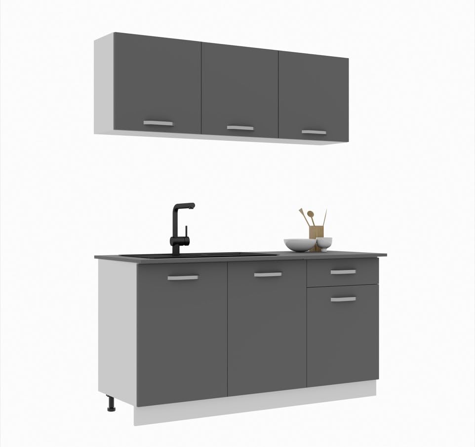 haaus Angolo cottura Ronda, Antracite/Bianco, L 150 cm