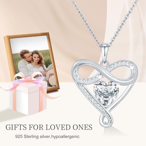 925 Sterling Silver Infinity Necklace - Exquisite Silver Jewelry for Women, Love Heart Necklace for Birthday, Anniversary, Valentine’s Day - Ideal Gift for Girlfriend, Wife, Mom, or Her3