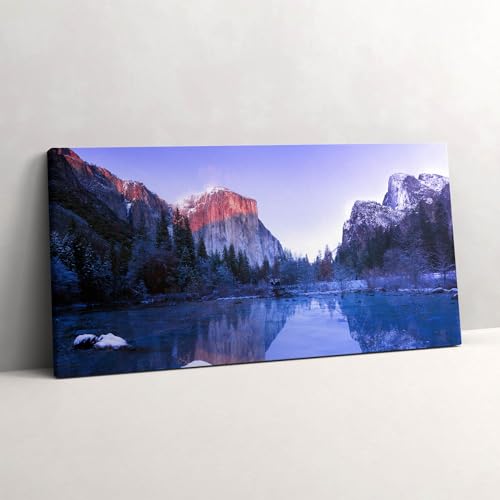 L'image imprimée sur toile paysage de lac d'hiver décoration murale 140x70