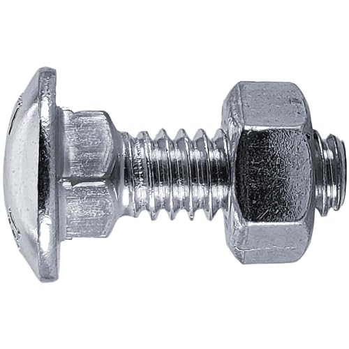 Image of Carriage Bolts 1 /4-20 x 3 /4 inch: Galvanized Bulk Chain Link Fence Carriage Bolts (25 Pieces)