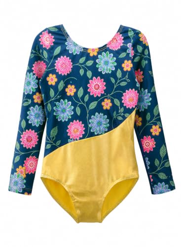 Image of DAXIANG Gymnastics Leotard for Girl Dance Clothes Gold Sparkly Mermaid 2-15 Years
