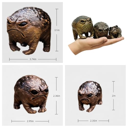 Set de 3 Estatuas de Rana Extraña Graciosa miniatura 2