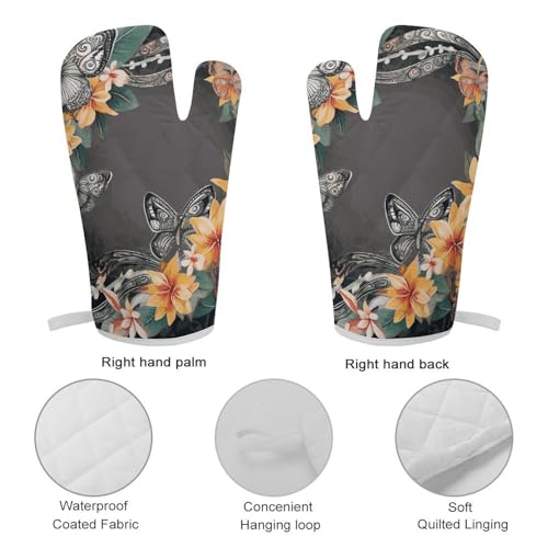 Gants de four papillons et maniques isolées en polyester