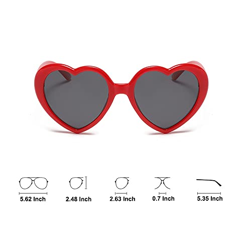 OZPYKAE Women Polarized Love Heart Sunglasses,Fashion Cute Heart Glasses Vintage Eyewear Sunglasses for Ladies2