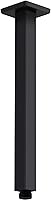 Vista 21 de Brazo de ducha negro con brida cuadrada para techo de extensión para cabezal de ducha de lluvia, 6 pulgadas
